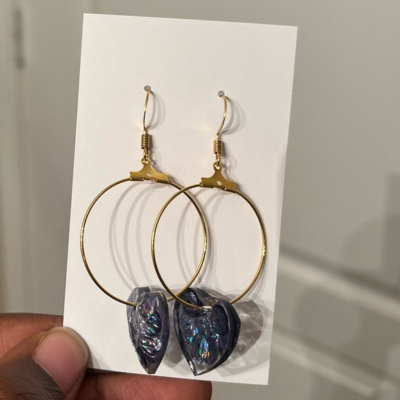 Sequin & Gloss Hoop Artesian Handcrafted Earrings - Picture 4 of 6